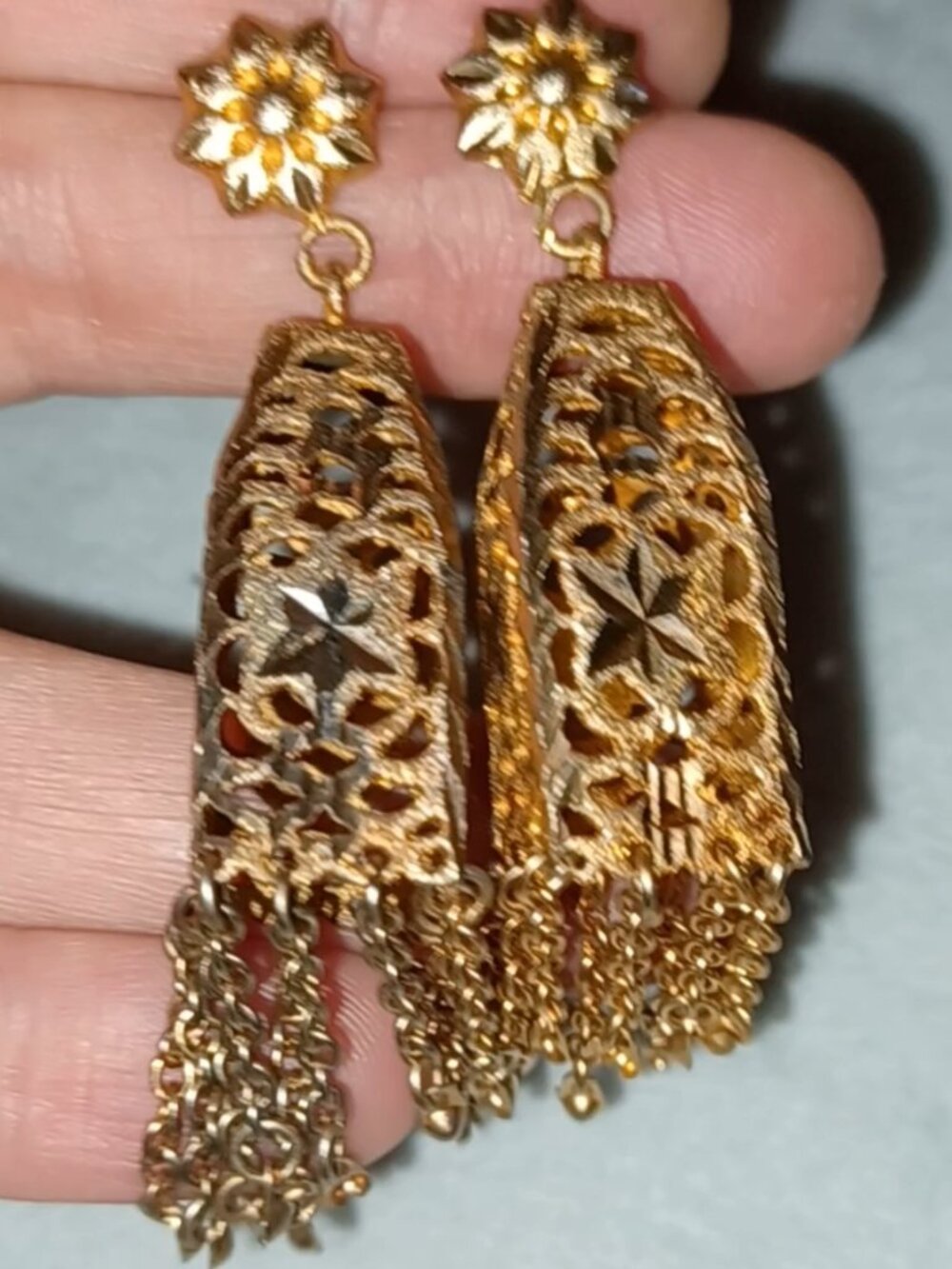 Gold Tone Dangle Earrings